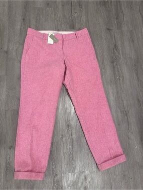 NWT-J. Crew Cafe Capri Pants 100% wool, 
ankle trousers pink
